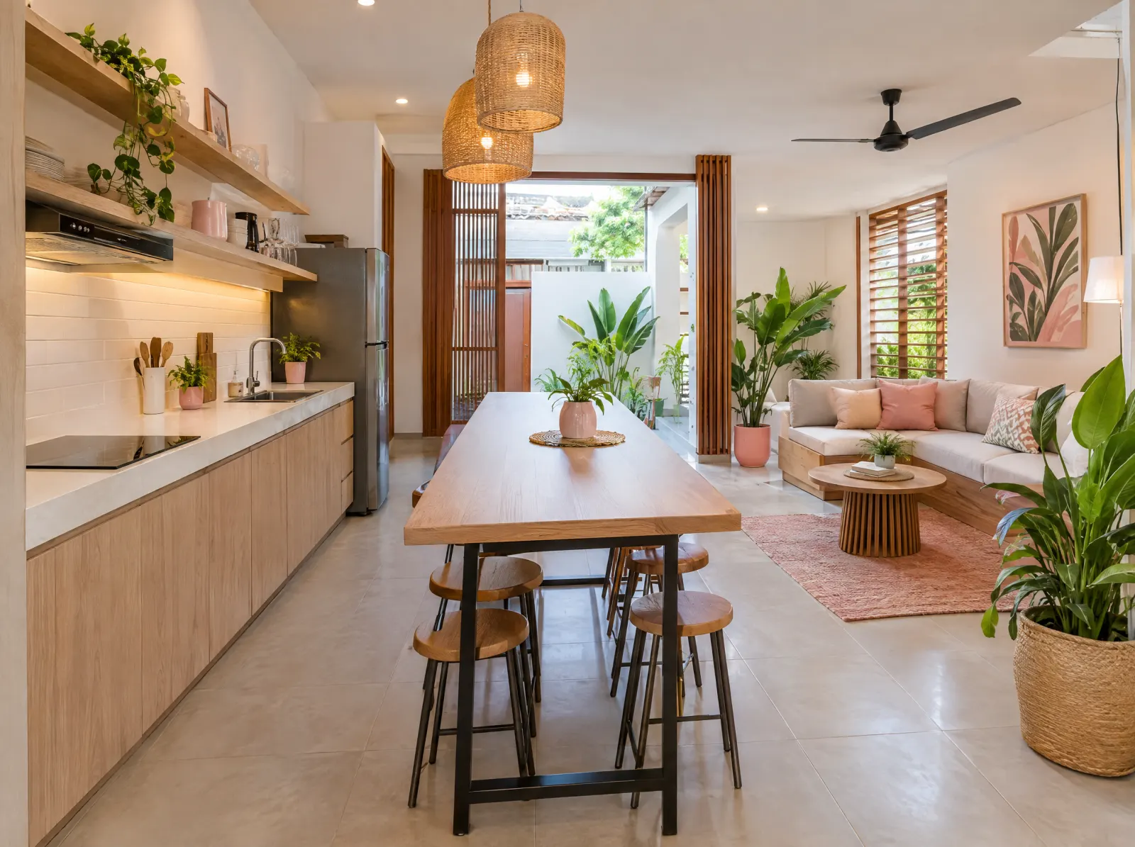 Ilustrasi dapur dan ruang bersama kost
