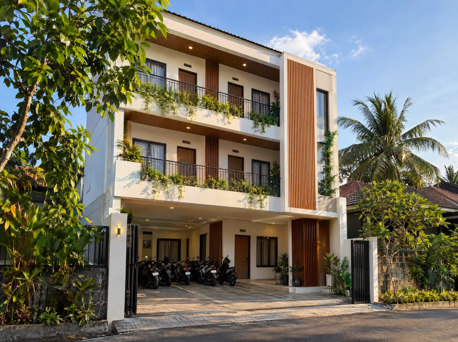 Ilustrasi gedung kost modern